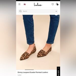 Lulus Leopard Suede Pointed Loafers